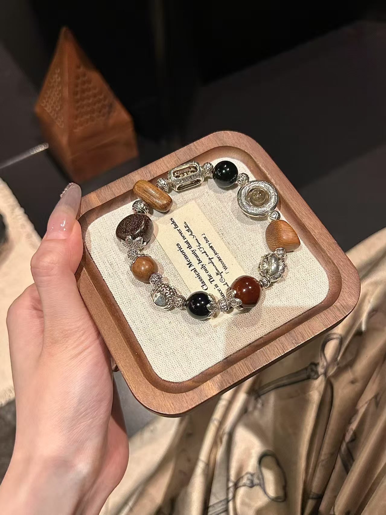 Spiritual Harmony Bracelet: Agarwood, Phantom Quartz & Bodhi for Balance