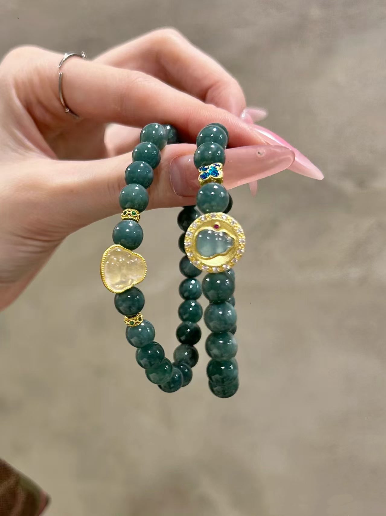 Azure翡翠Harmony: Blue - Water Jadeite Bracelet Set