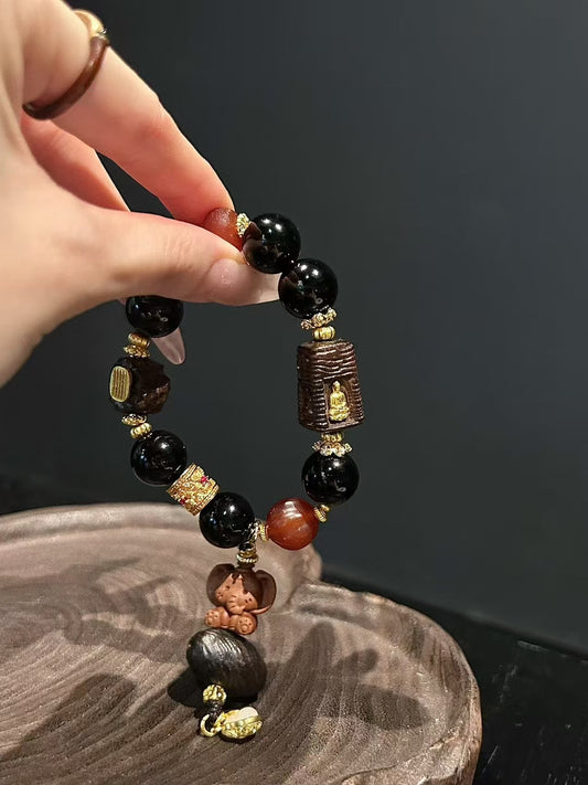 Emotional Balance Gemstone & Wood Bead Bracelet