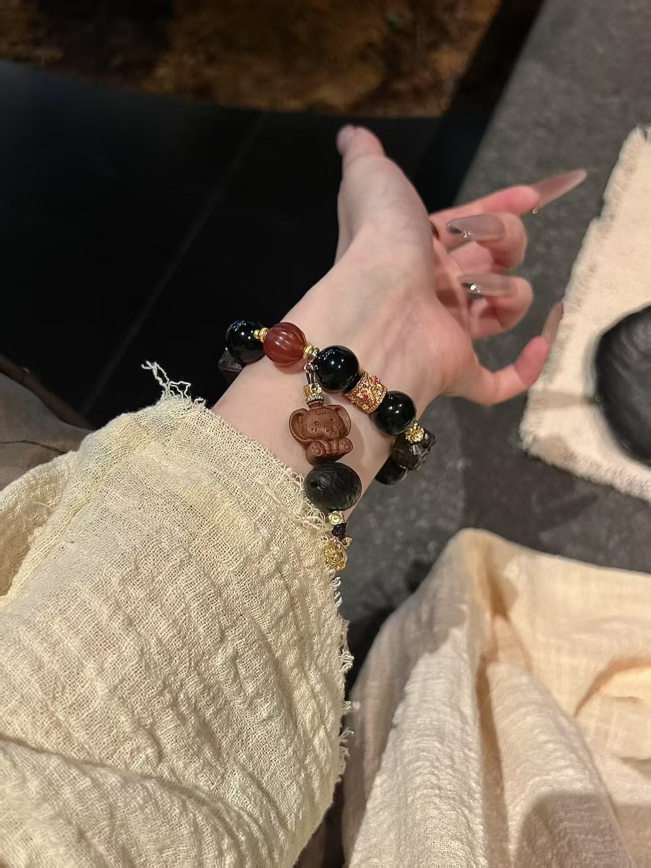 Emotional Balance Gemstone & Wood Bead Bracelet