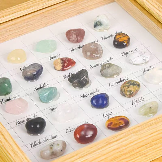 Rainbow Harmony: 25 - Gemstone Crystal Grid Display