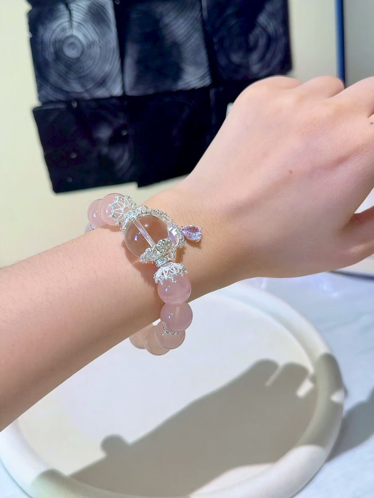 Healing Harmony: Rose Quartz & Clear Quartz Bracelet (14mm)