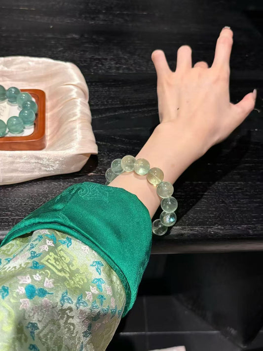 Green Fluorite Wilderness: Healing Dual-Tone Nature Bracelet