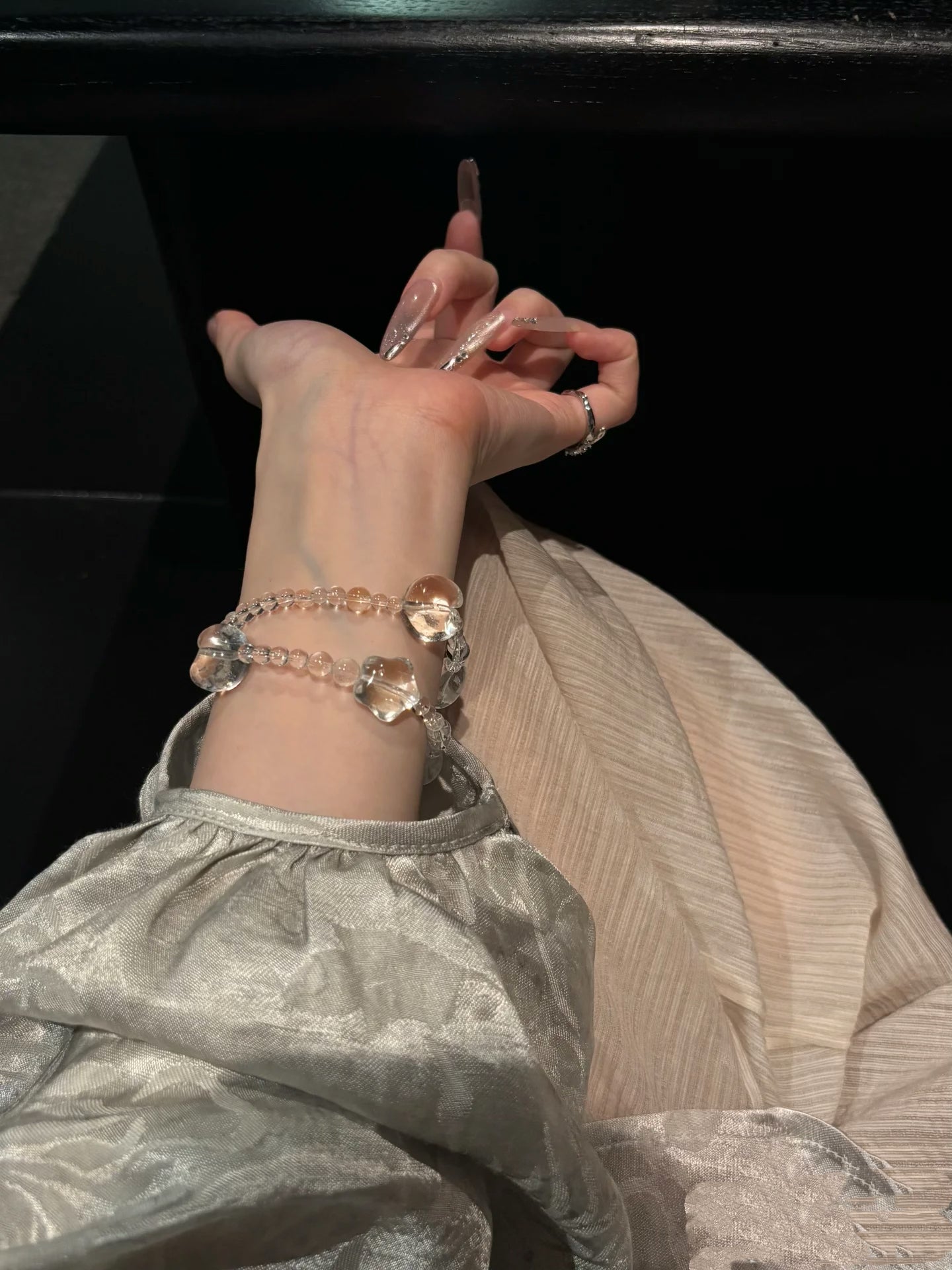 Clear Quartz Duo: Healing Double-Wrap Divine Bracelet