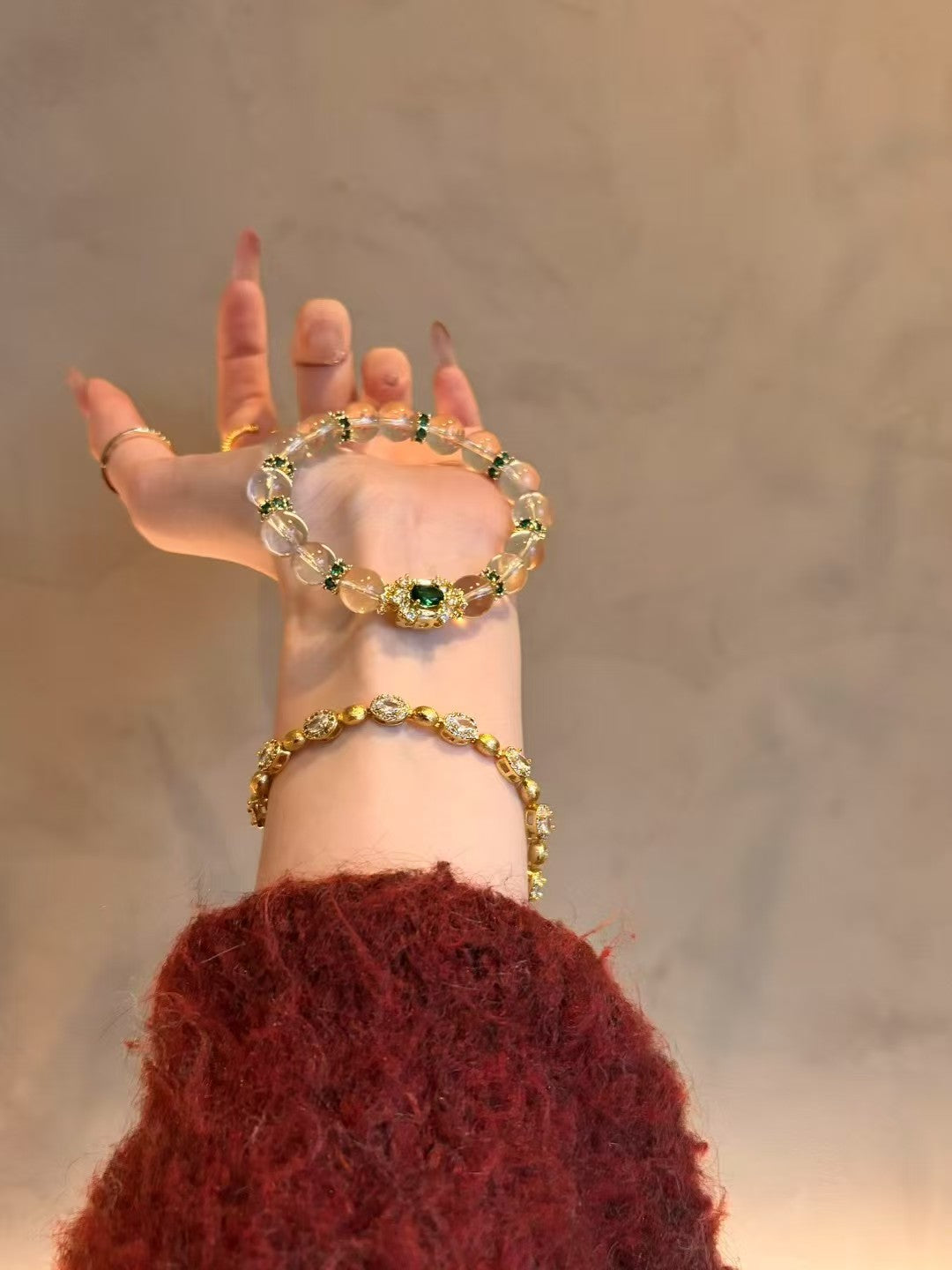 Citrine Clarity Sanctuary: High-Purity Healing Crystal Bracelet with Emerald Zircon Accents