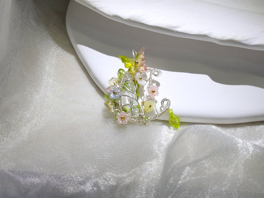 Crystal Harp Wire-Wrapped Pendant Necklace