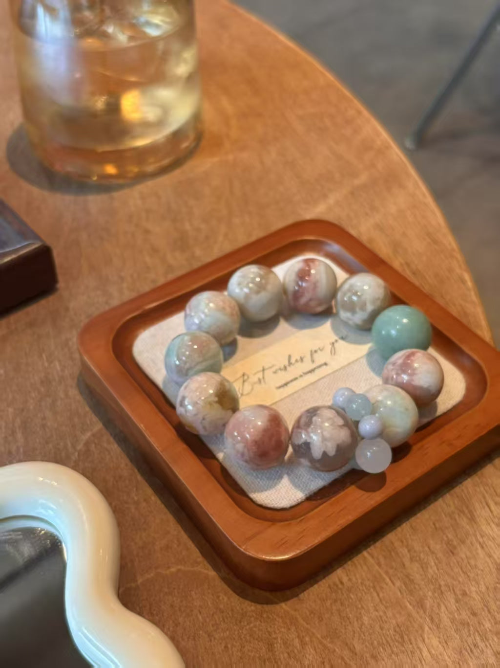 The one-of-a-kind cherry agate powder blue color