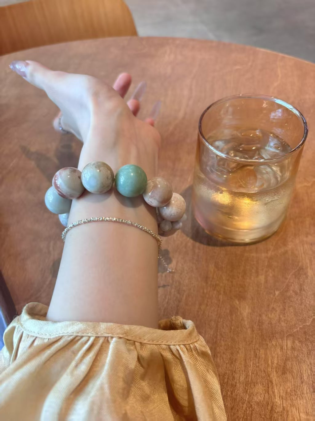 The one-of-a-kind cherry agate powder blue color