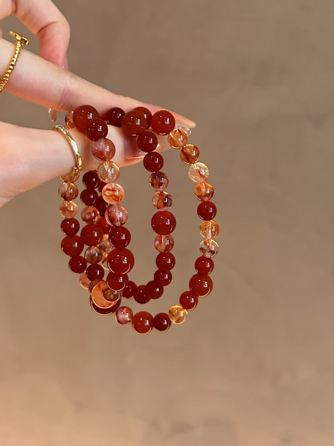 Red Agate & Red Rutilated Quartz Vitality Bracelets