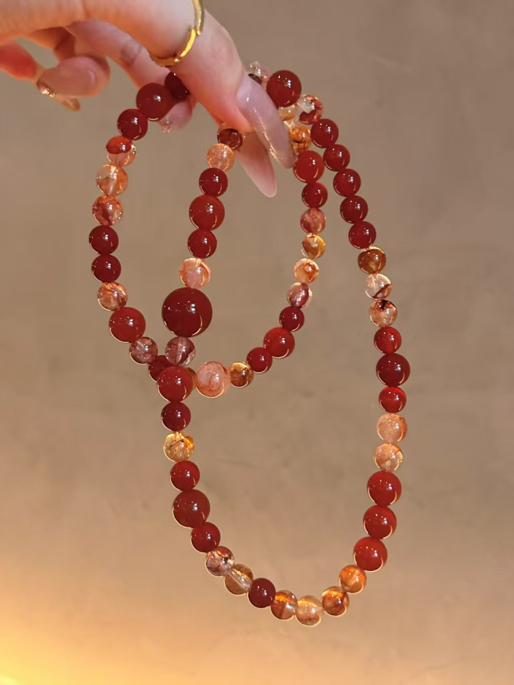 Red Agate & Red Rutilated Quartz Vitality Bracelets