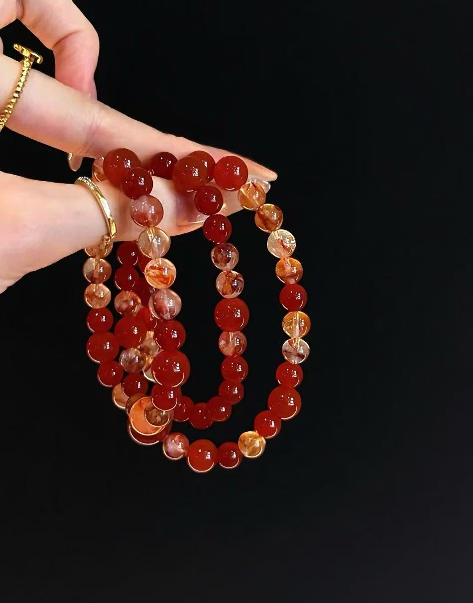 Red Agate & Red Rutilated Quartz Vitality Bracelets