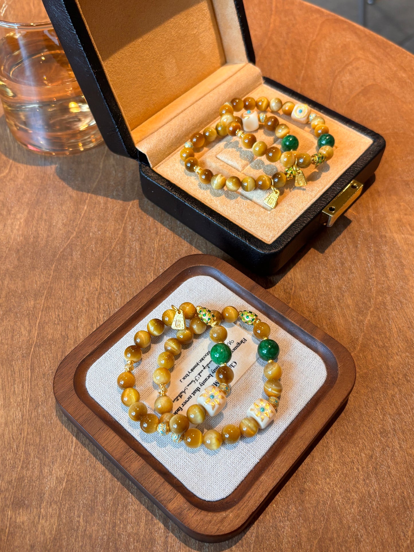 Prosperity Tiger's Eye & Mila Jade Bracelet Set