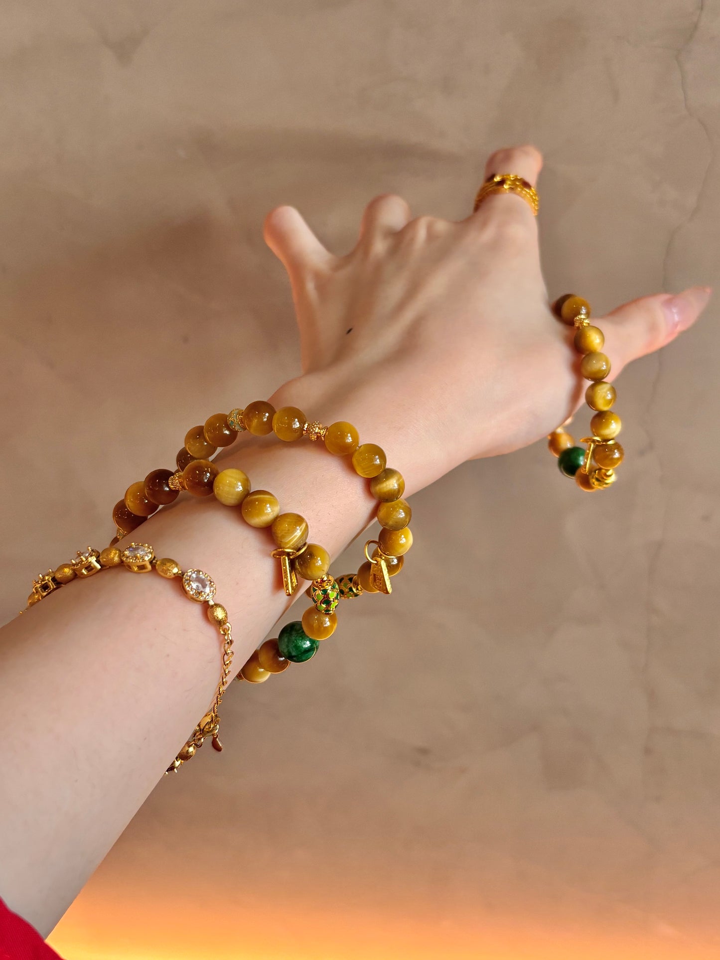Prosperity Tiger's Eye & Mila Jade Bracelet Set