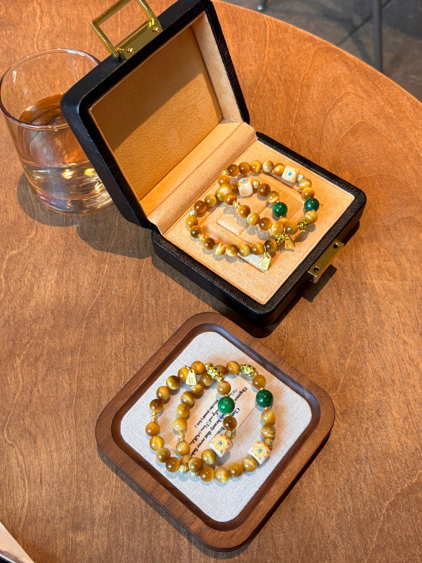 Prosperity Tiger's Eye & Mila Jade Bracelet Set