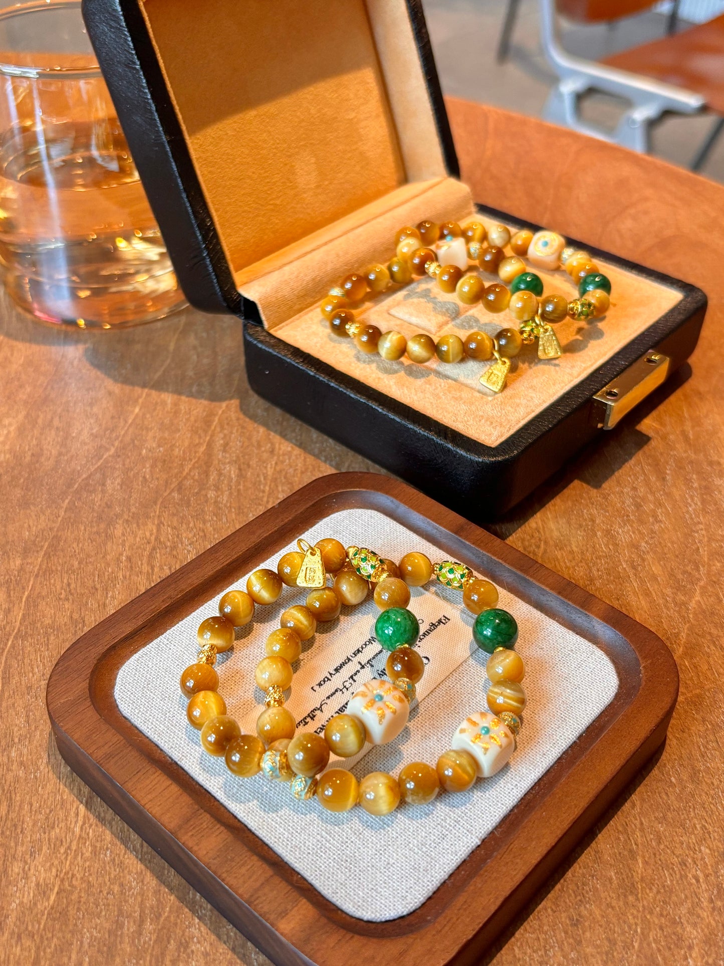 Prosperity Tiger's Eye & Mila Jade Bracelet Set