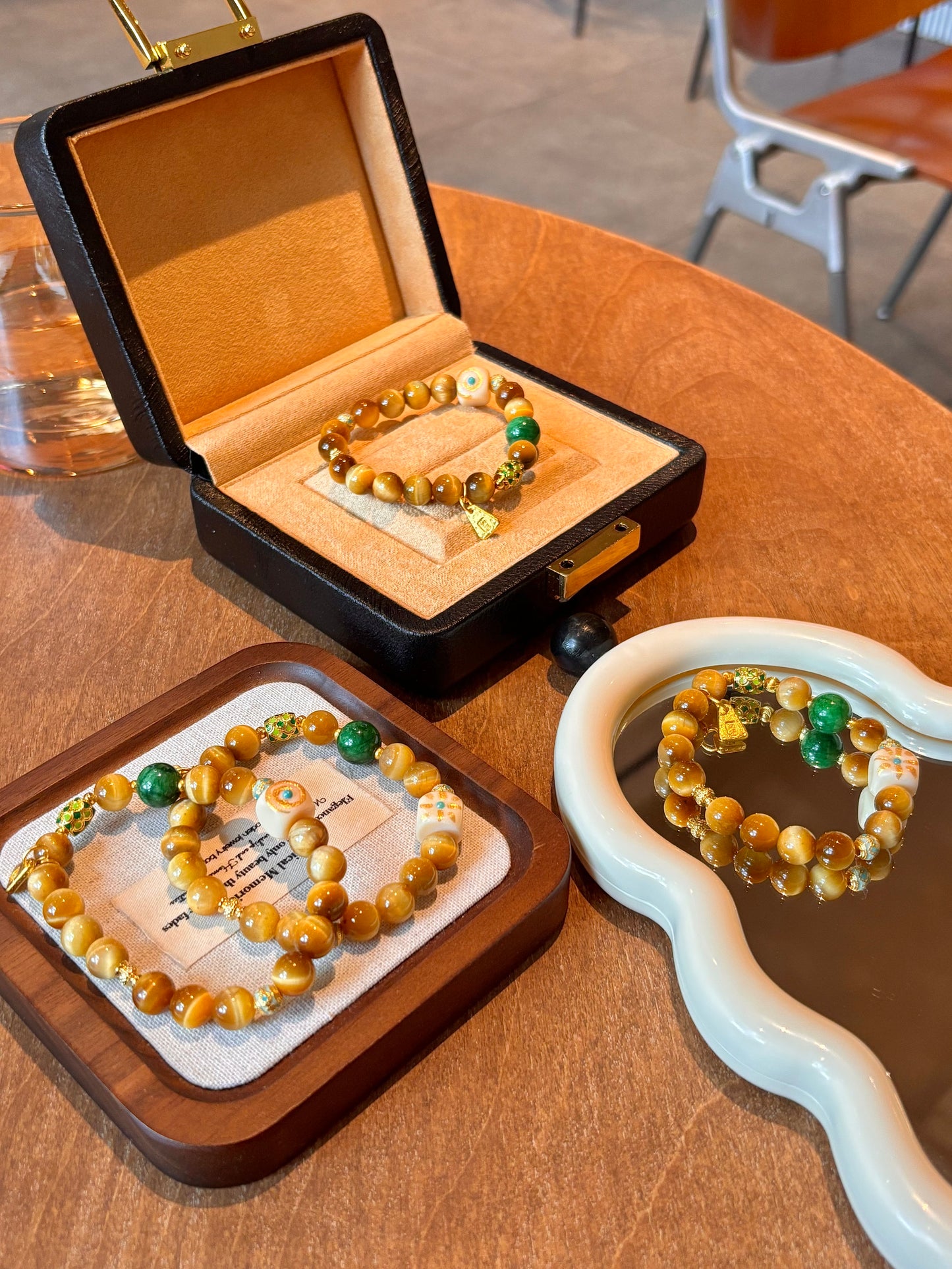 Prosperity Tiger's Eye & Mila Jade Bracelet Set