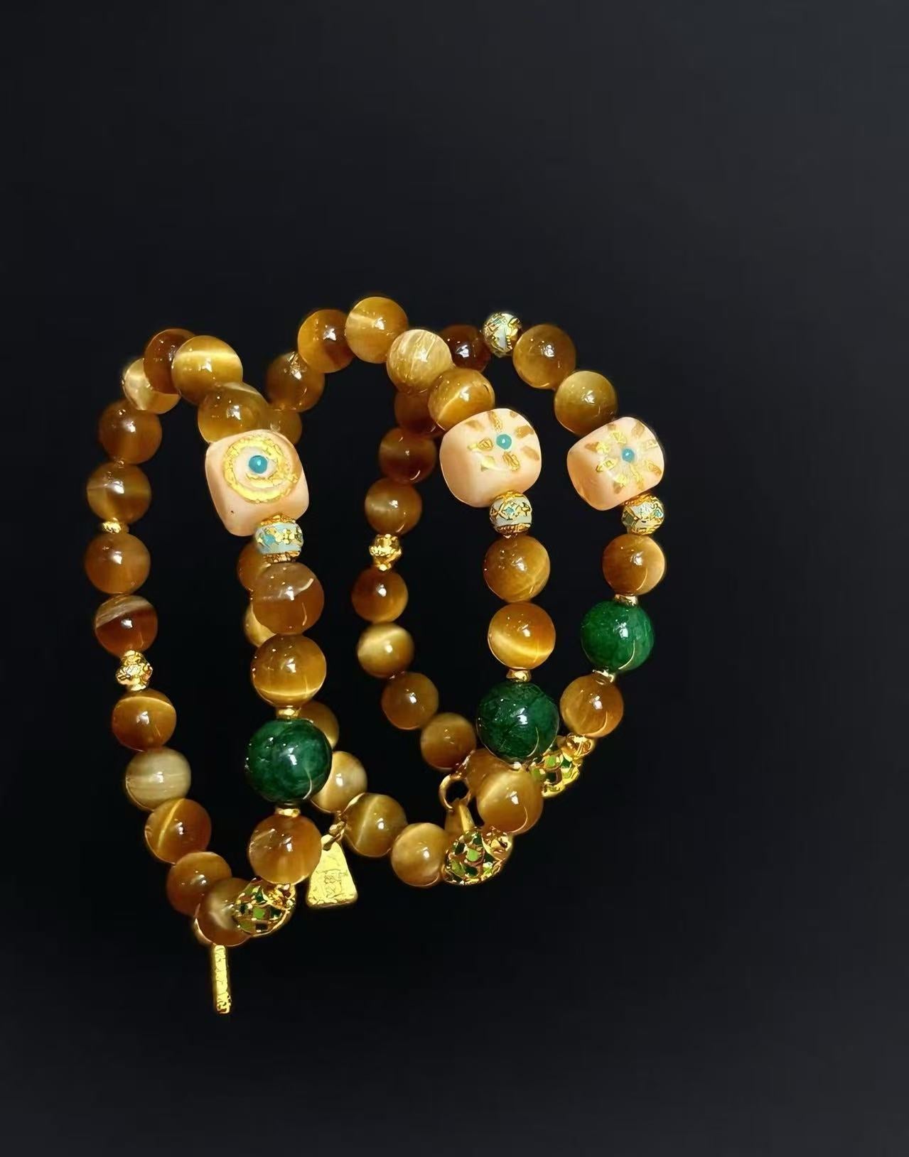Prosperity Tiger's Eye & Mila Jade Bracelet Set