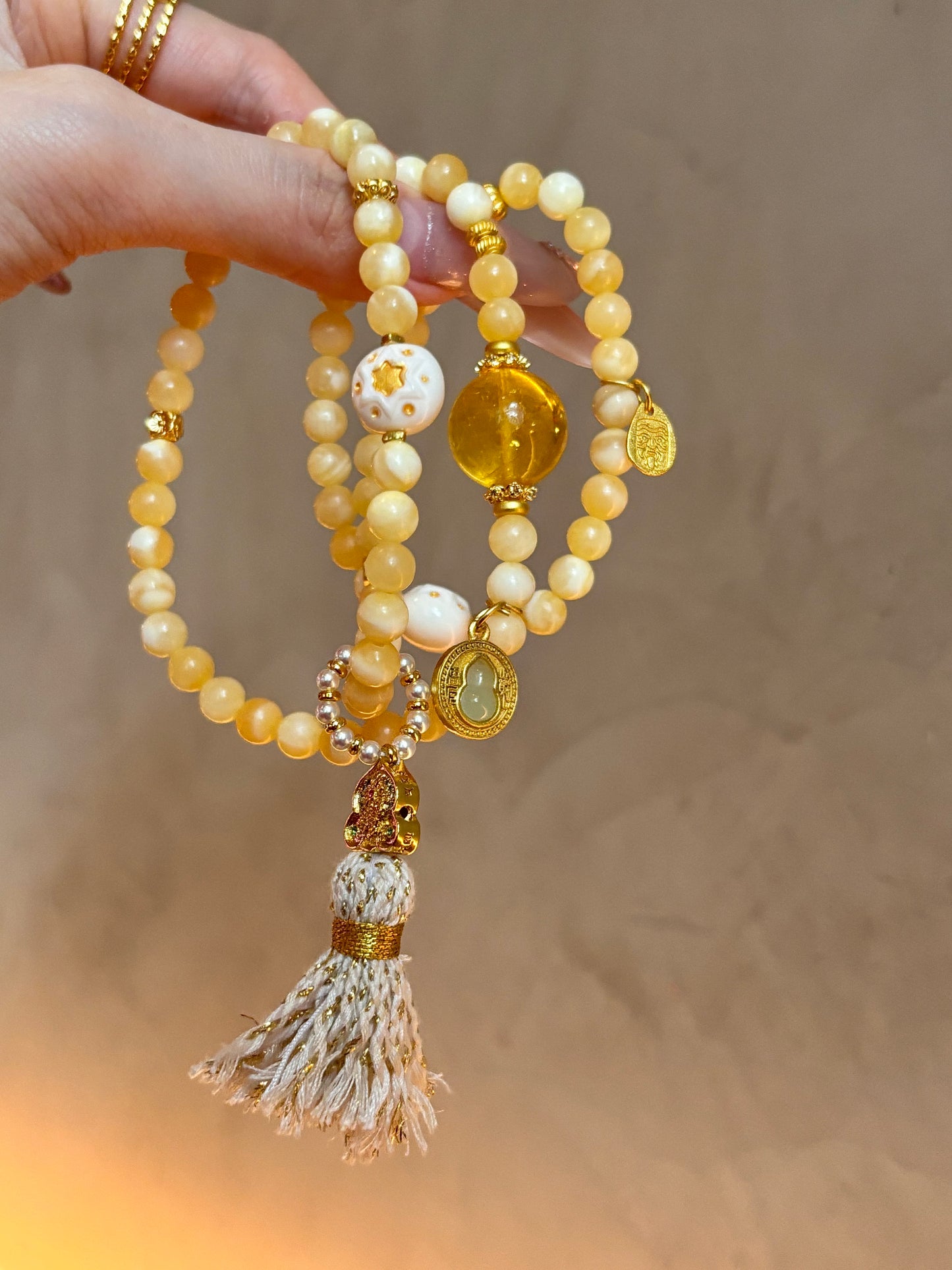 Golden Harmony Spiritual Energy Beaded Bracelet Set