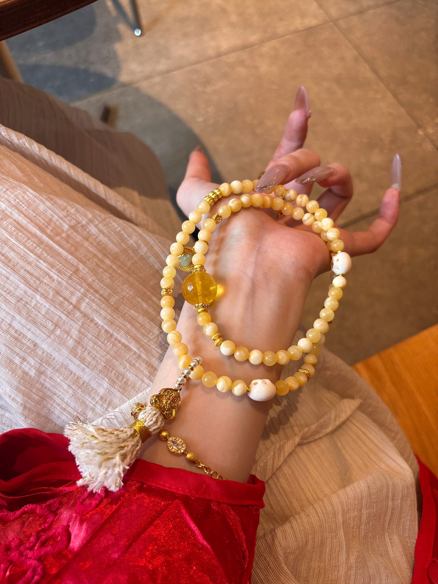 Golden Harmony Spiritual Energy Beaded Bracelet Set