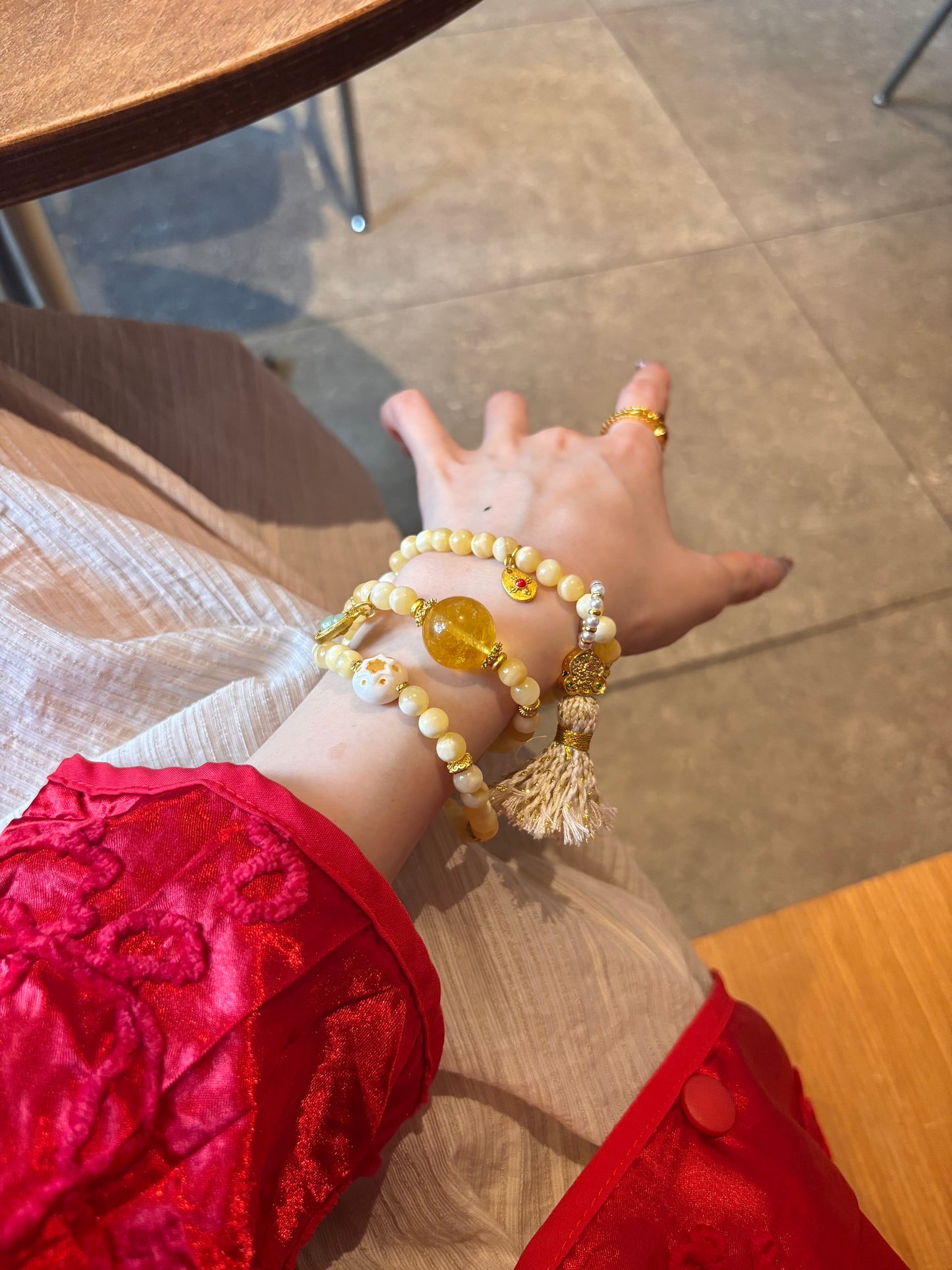 Golden Harmony Spiritual Energy Beaded Bracelet Set