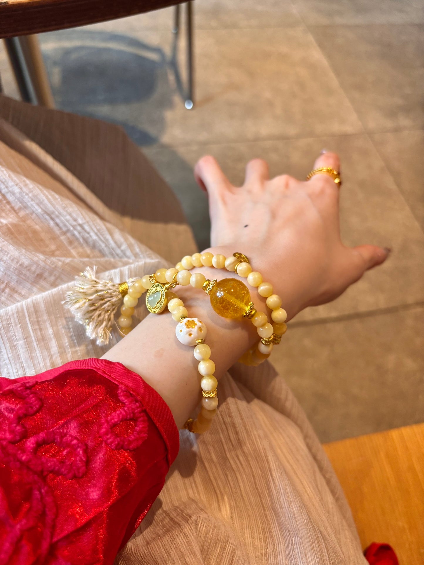 Golden Harmony Spiritual Energy Beaded Bracelet Set