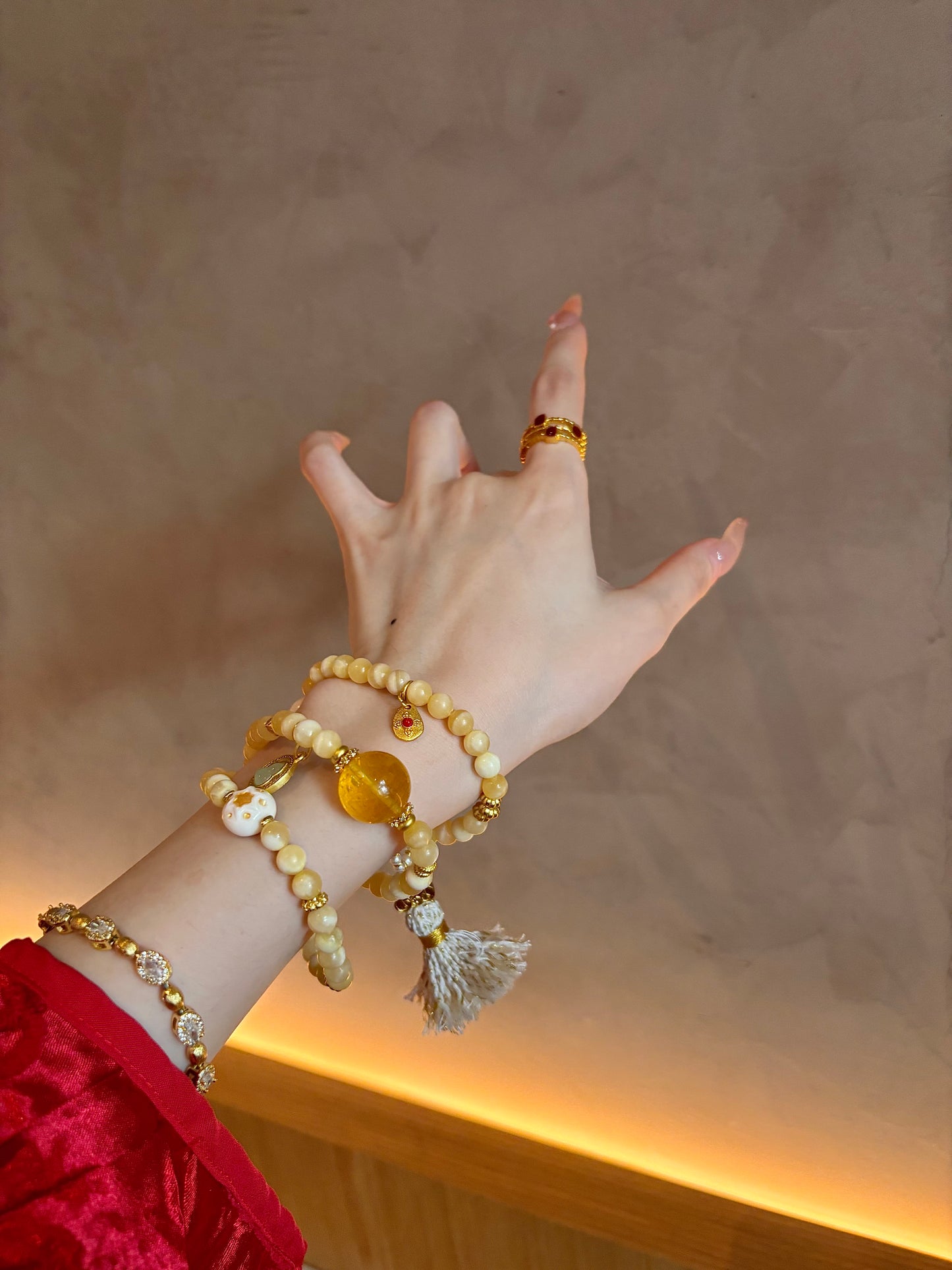 Golden Harmony Spiritual Energy Beaded Bracelet Set