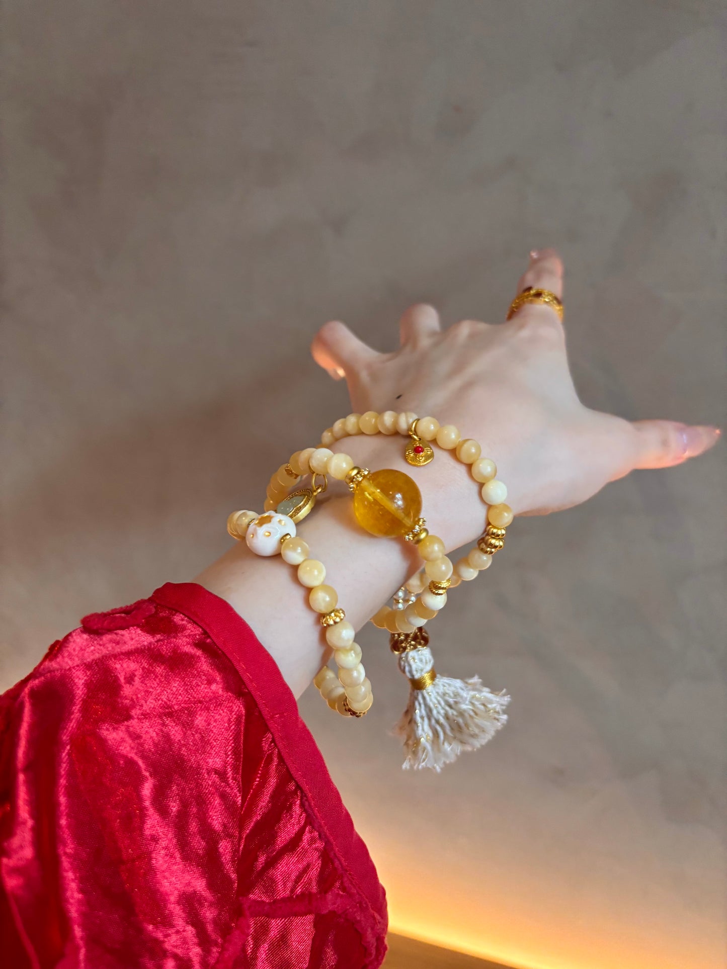 Golden Harmony Spiritual Energy Beaded Bracelet Set