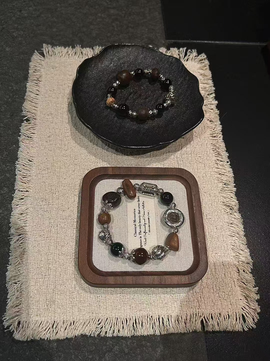 Spiritual Harmony Bracelet: Agarwood, Phantom Quartz & Bodhi for Balance