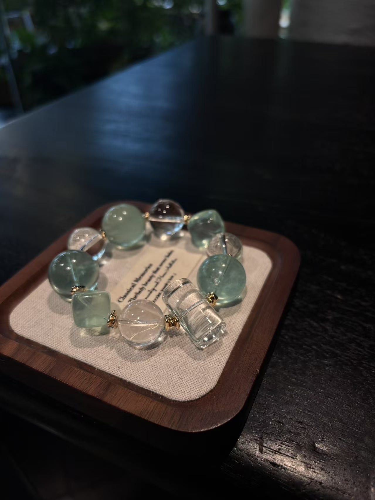 Oceanic Harmony: Aquamarine & Clear Quartz Healing Bracelet
