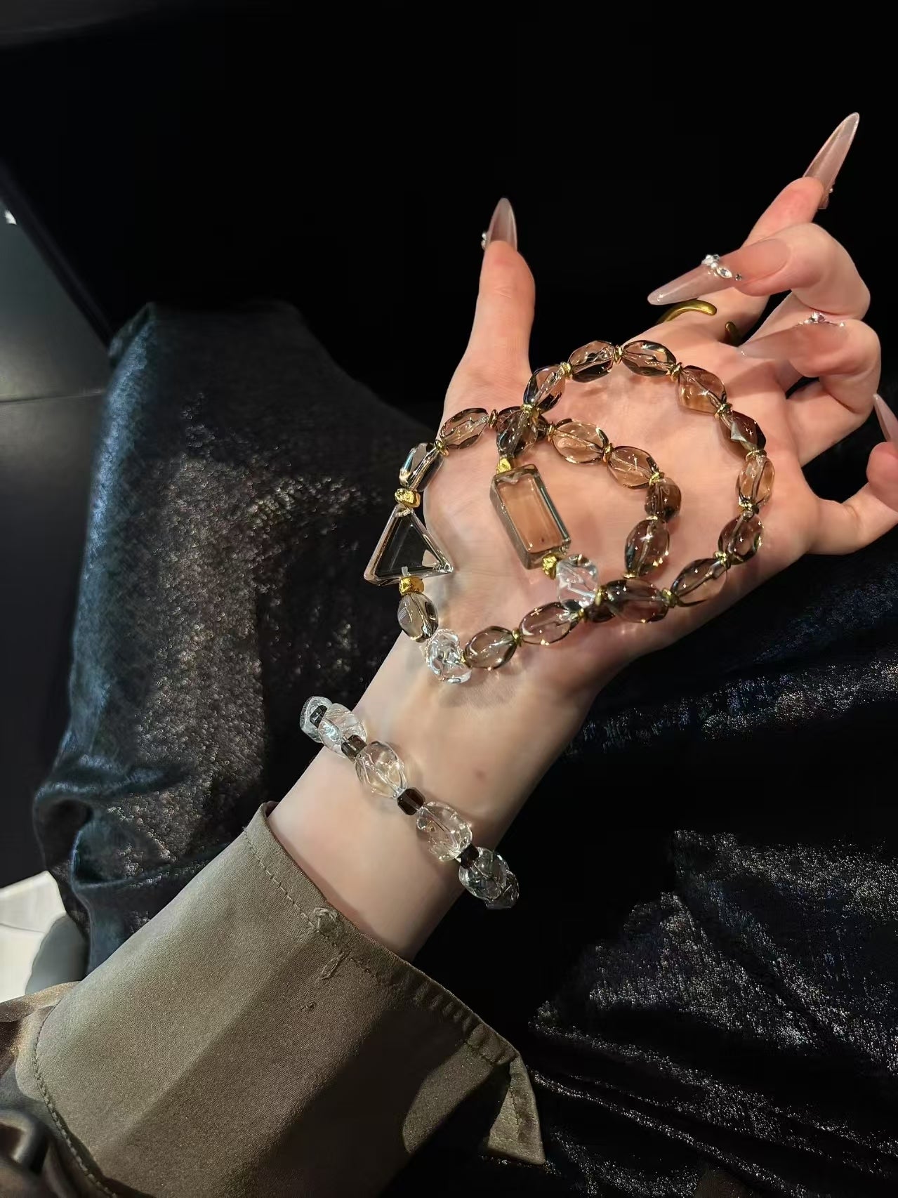 Smoky Quartz & Clear Quartz Harmony Bracelet