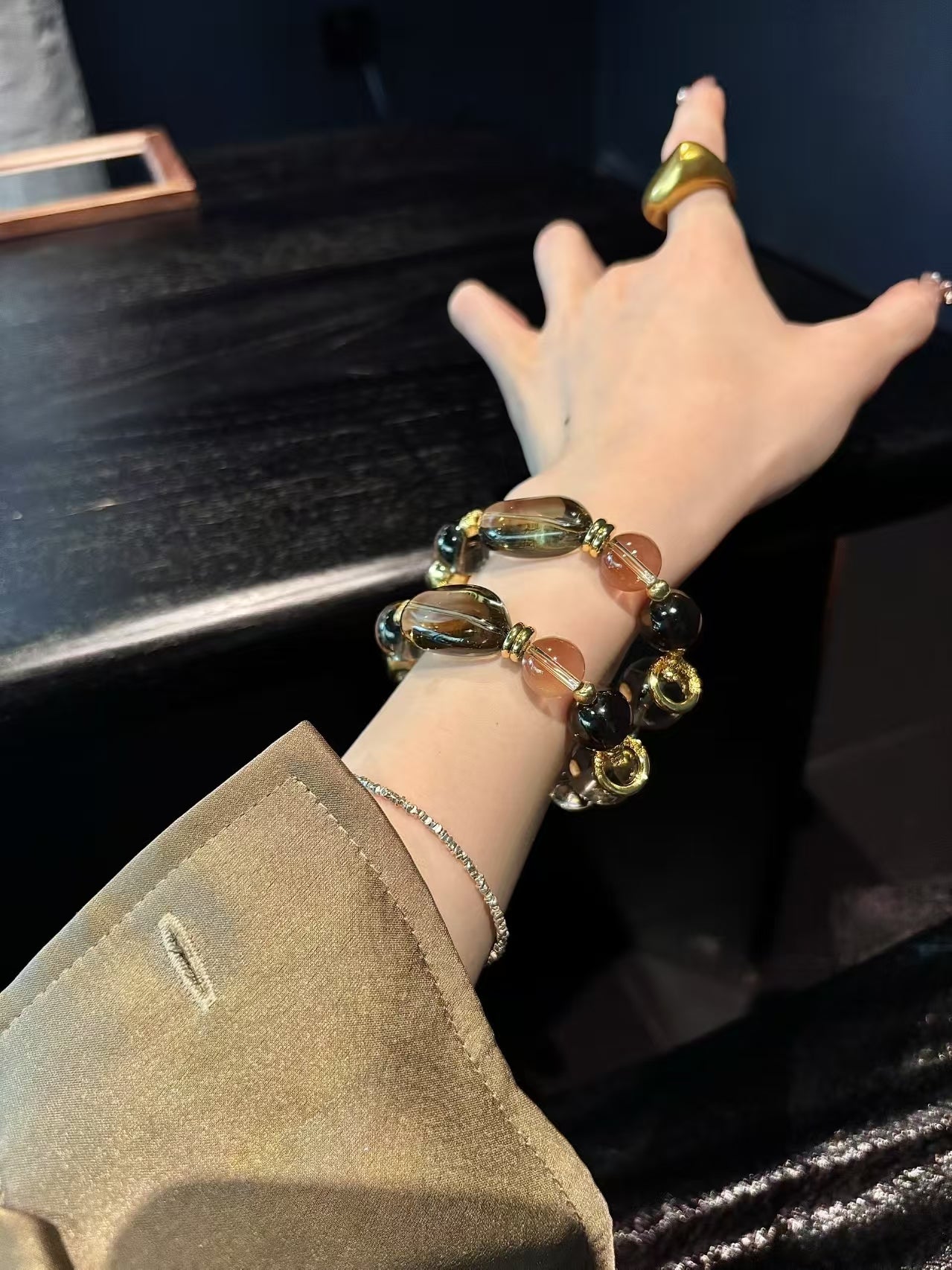 Smoky Quartz & Clear Quartz Harmony Bracelet