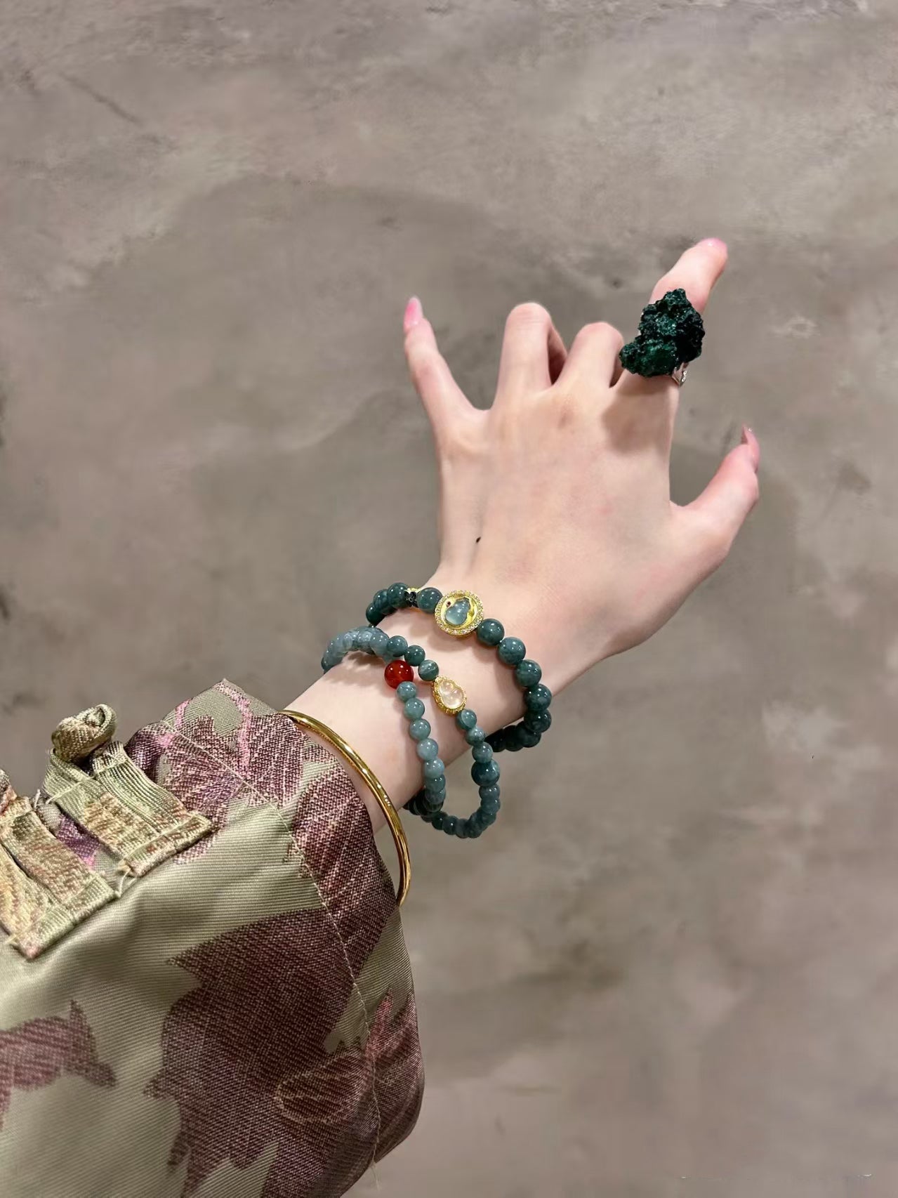 Azure翡翠Harmony: Blue - Water Jadeite Bracelet Set