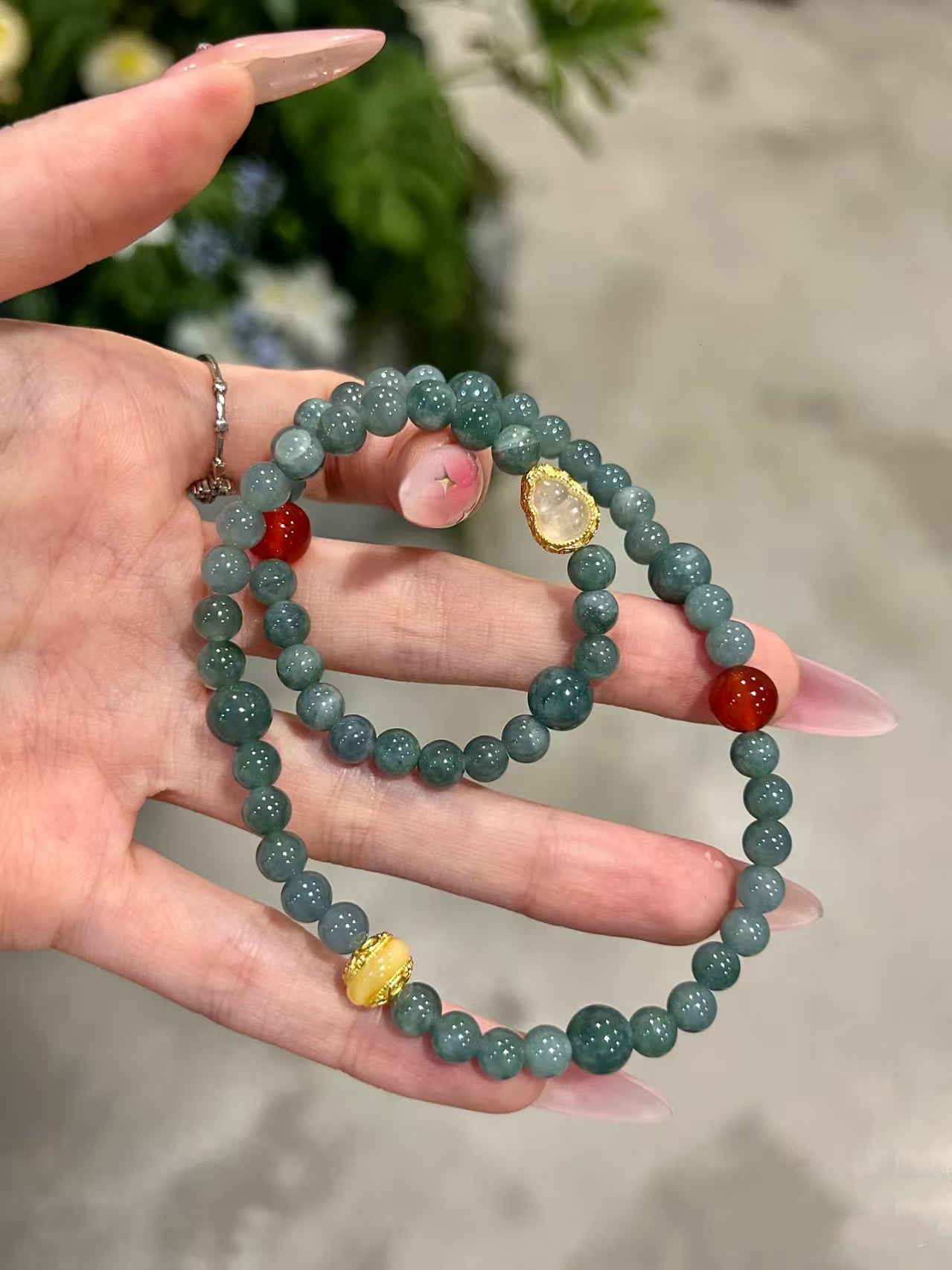 Azure翡翠Harmony: Blue - Water Jadeite Bracelet Set