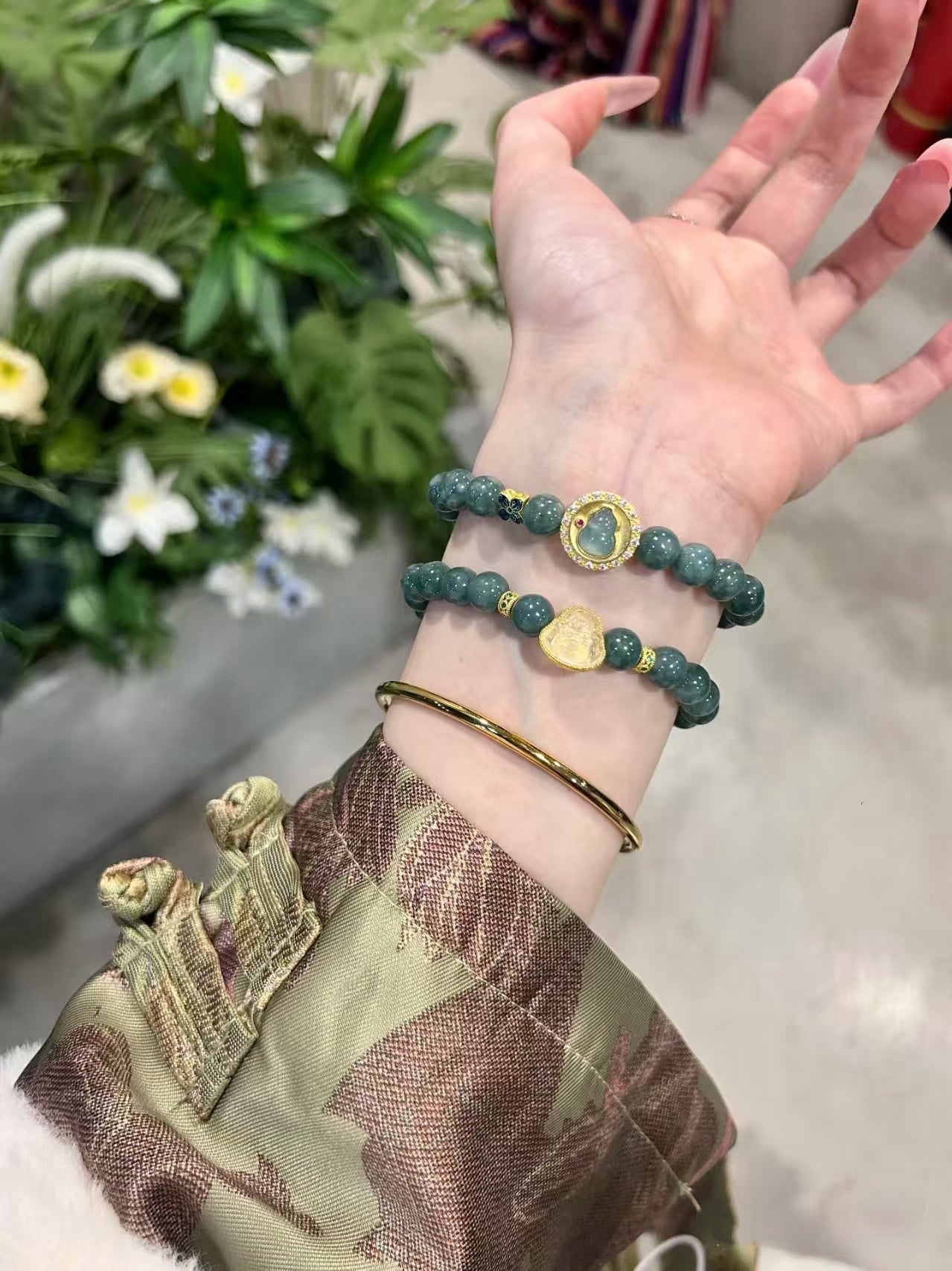 Azure翡翠Harmony: Blue - Water Jadeite Bracelet Set