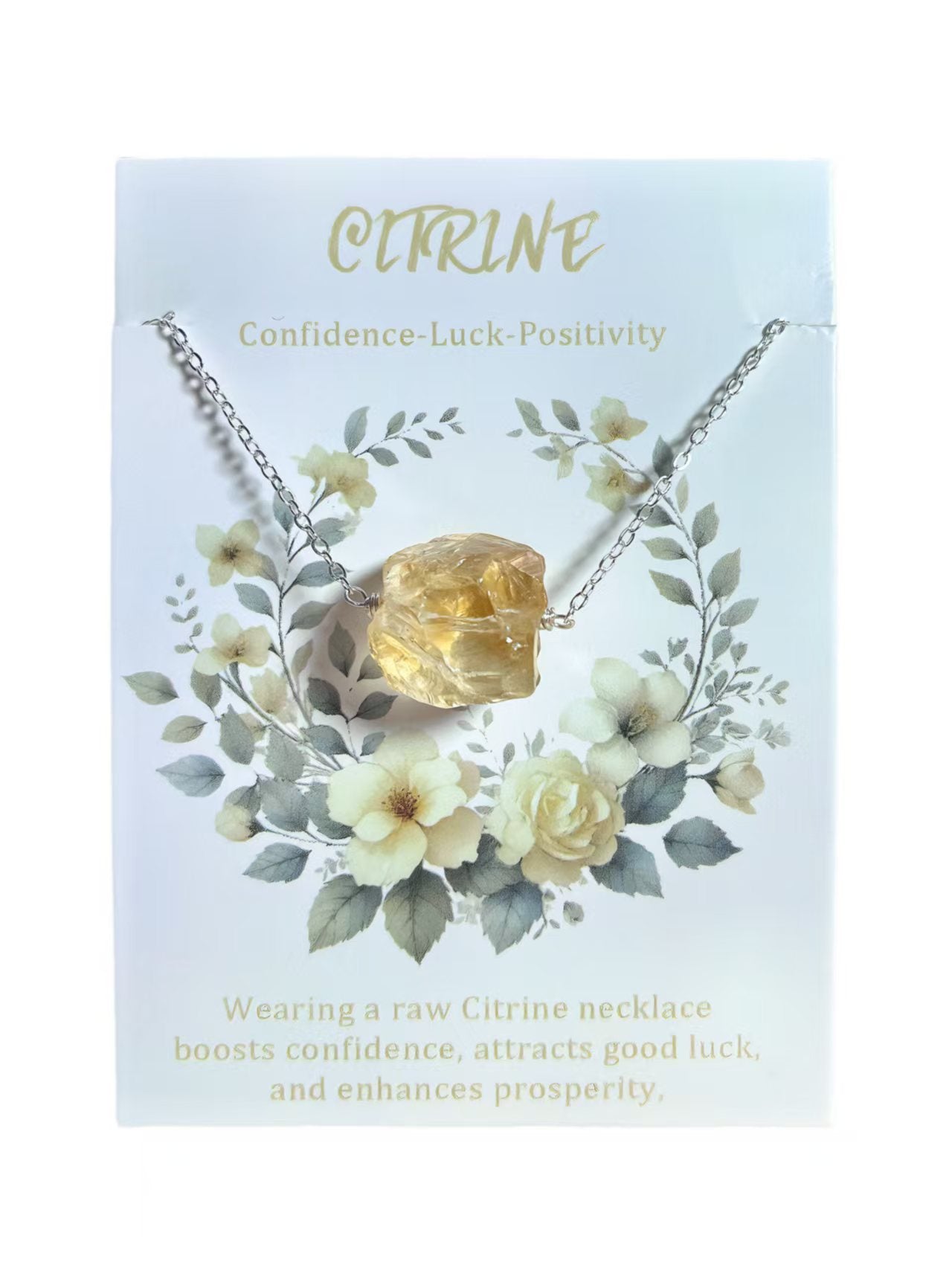 Raw Citrine Radiance Silver - Chain Necklace