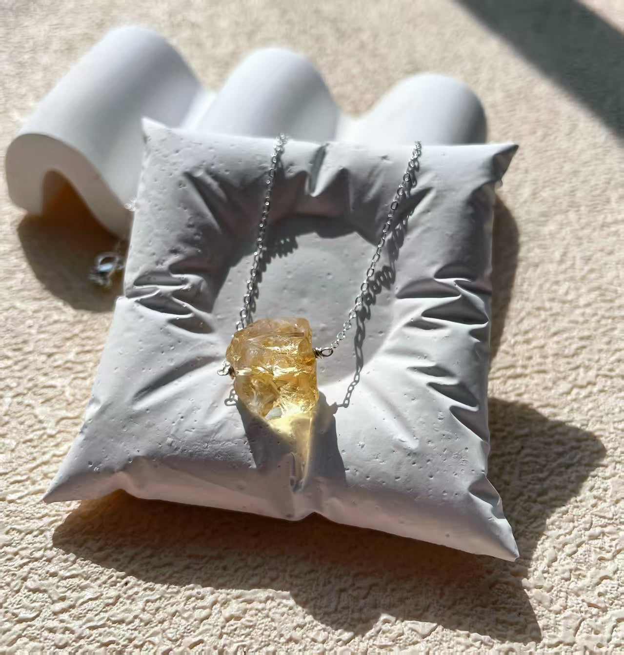 Raw Citrine Radiance Silver - Chain Necklace