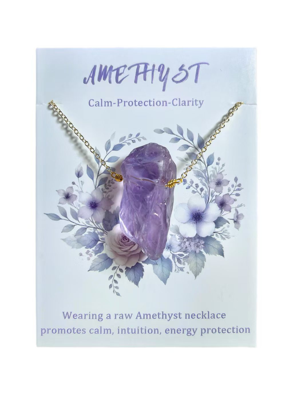 Raw Amethyst Gold - Chain Pendant Necklace
