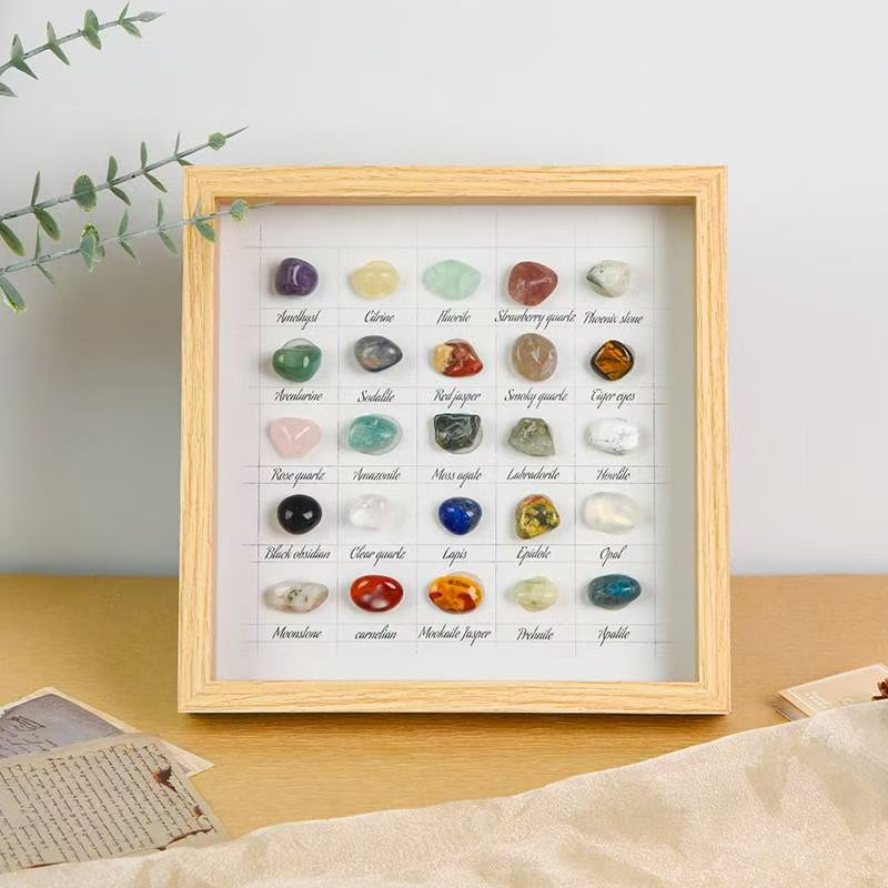Rainbow Harmony: 25 - Gemstone Crystal Grid Display