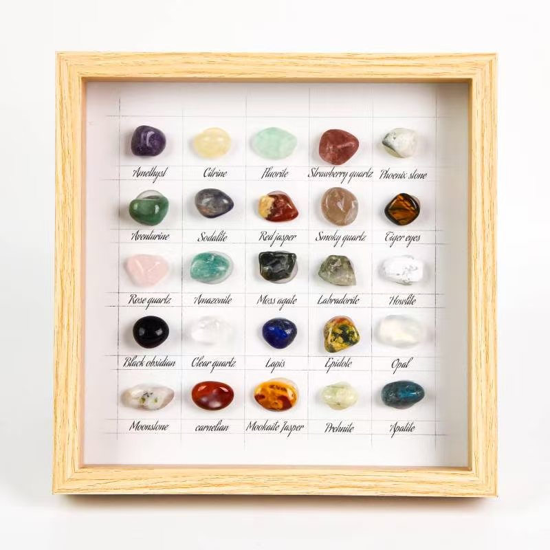 Rainbow Harmony: 25 - Gemstone Crystal Grid Display
