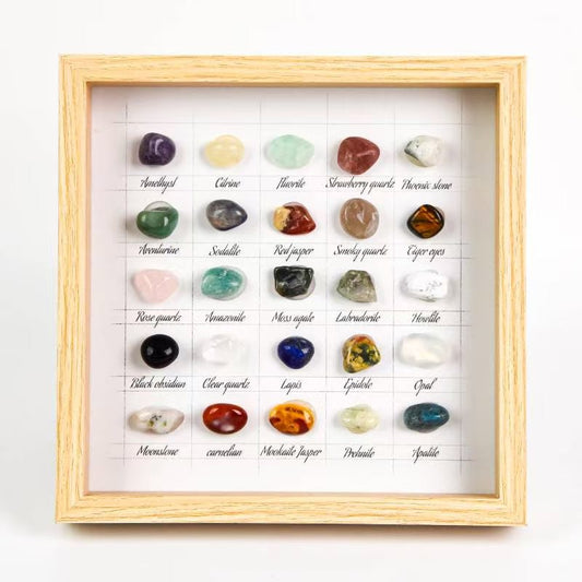 Rainbow Harmony: 25 - Gemstone Crystal Grid Display