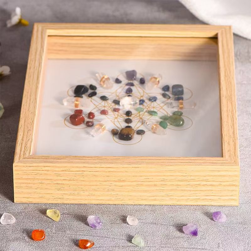 Metatron's Cube Wealth - Manifesting Crystal Grid Frame