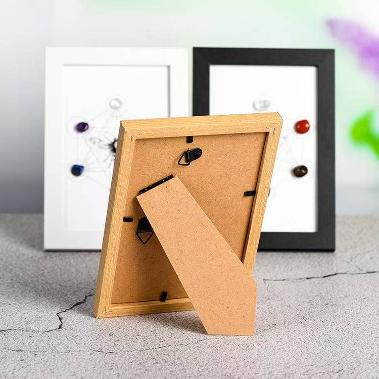 Metatron's Cube & Chakra Crystal Frame with Sun - Moon Motif