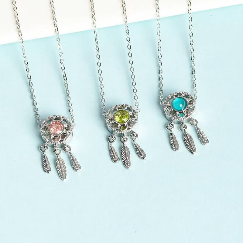 Dreamcatcher Crystal Raw Stone Necklaces
