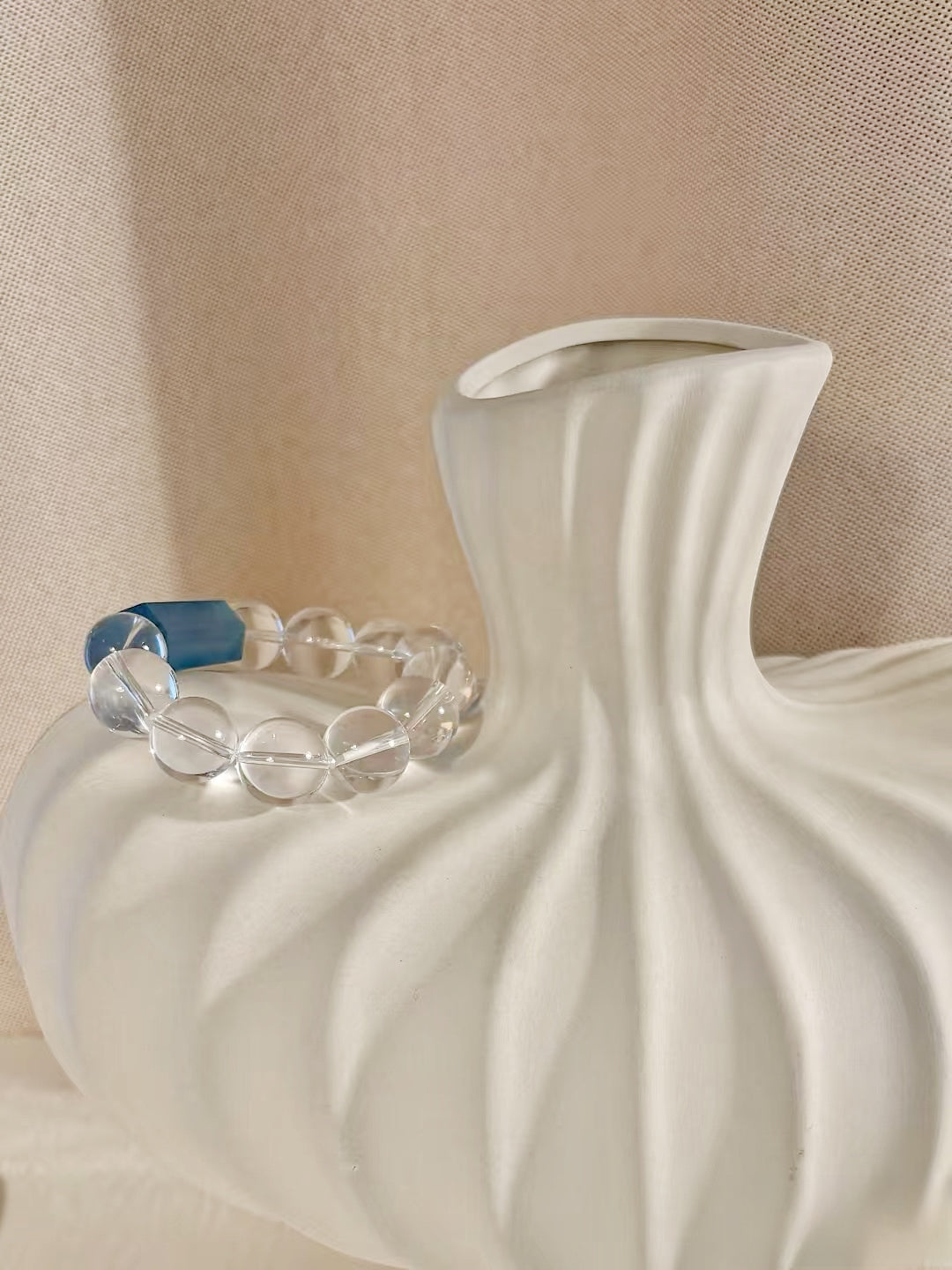 Healing Crystal Bracelet with Clear Crystal & Aquamarine