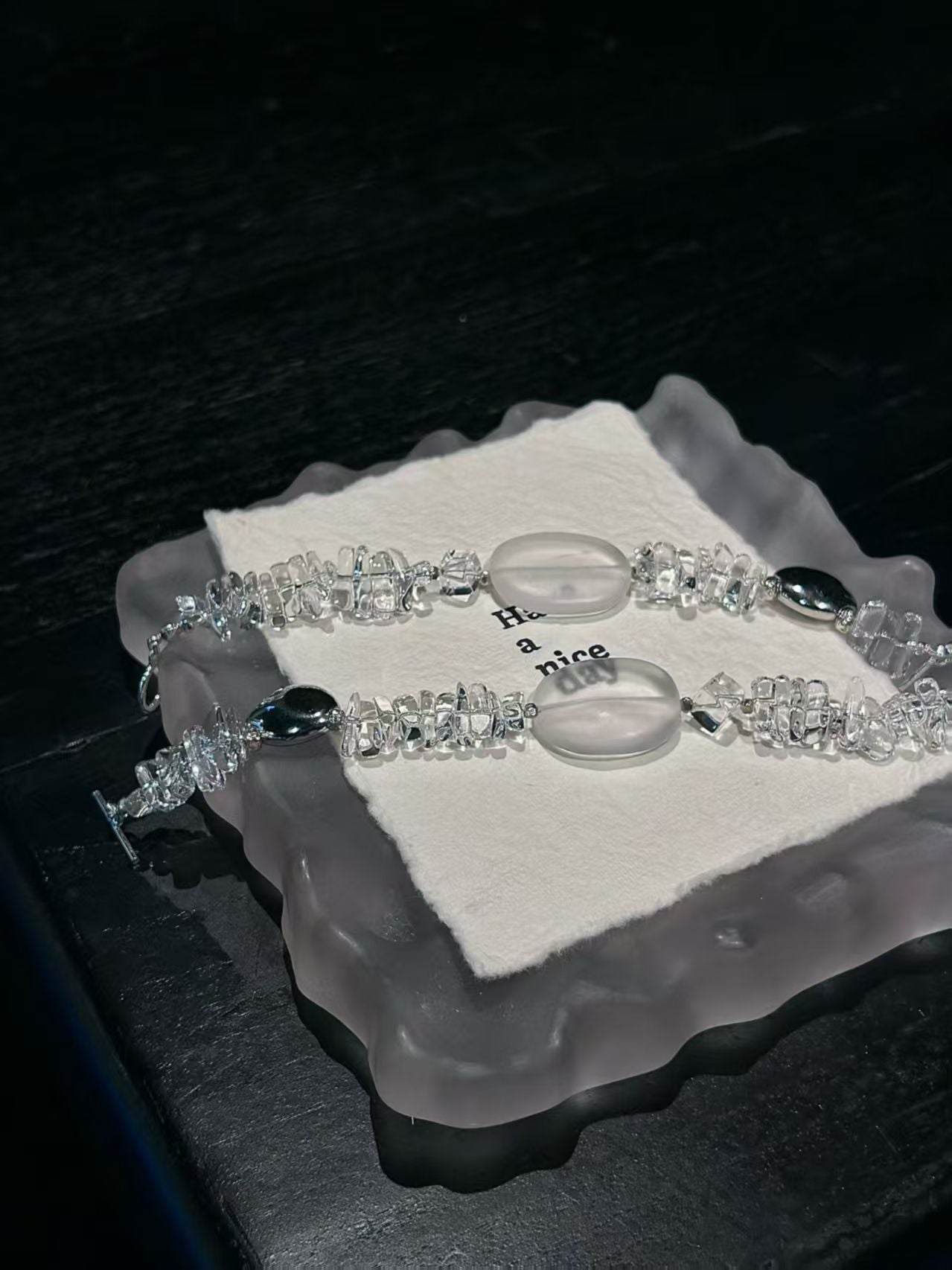 Pure Radiance: Clear Quartz and Silver - accented Healing Bracelet