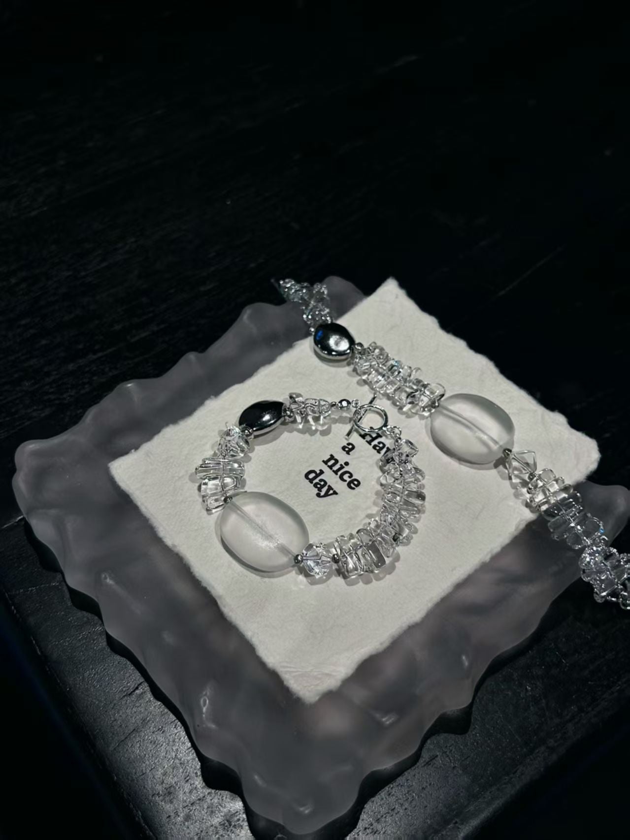 Pure Radiance: Clear Quartz and Silver - accented Healing Bracelet