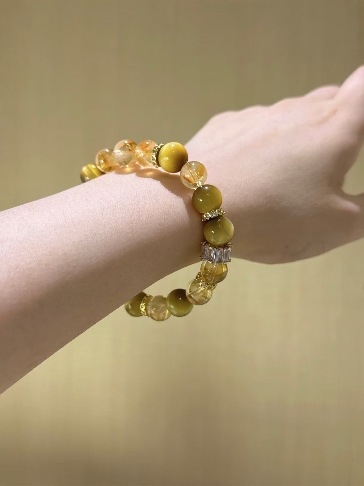 Golden Prosperity: Yellow Pagoda Crystal & Golden Tiger's Eye Empowerment Bracelet