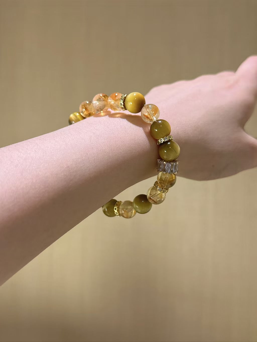 Golden Prosperity: Yellow Pagoda Crystal & Golden Tiger's Eye Empowerment Bracelet