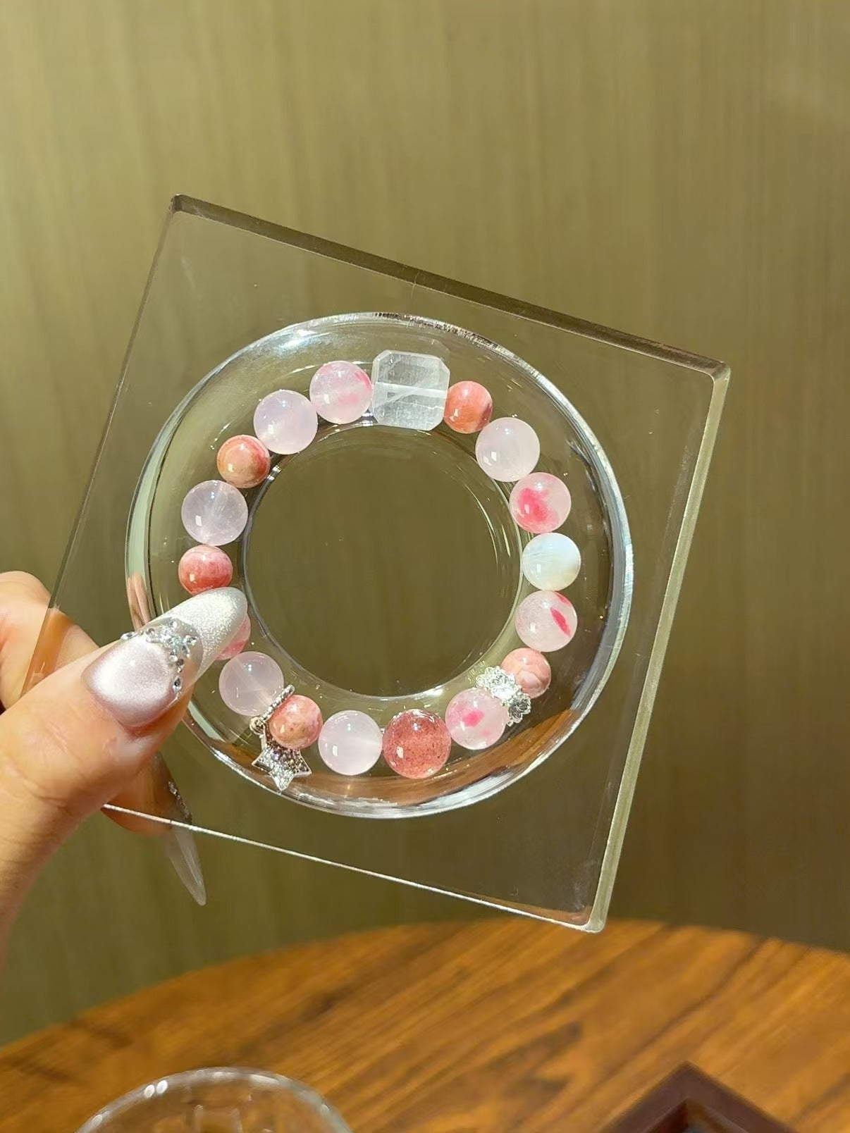 Blossoming Love: Rose Quartz, Rhodochrosite, Rutilated Quartz & Moonstone Harmony Bracelet