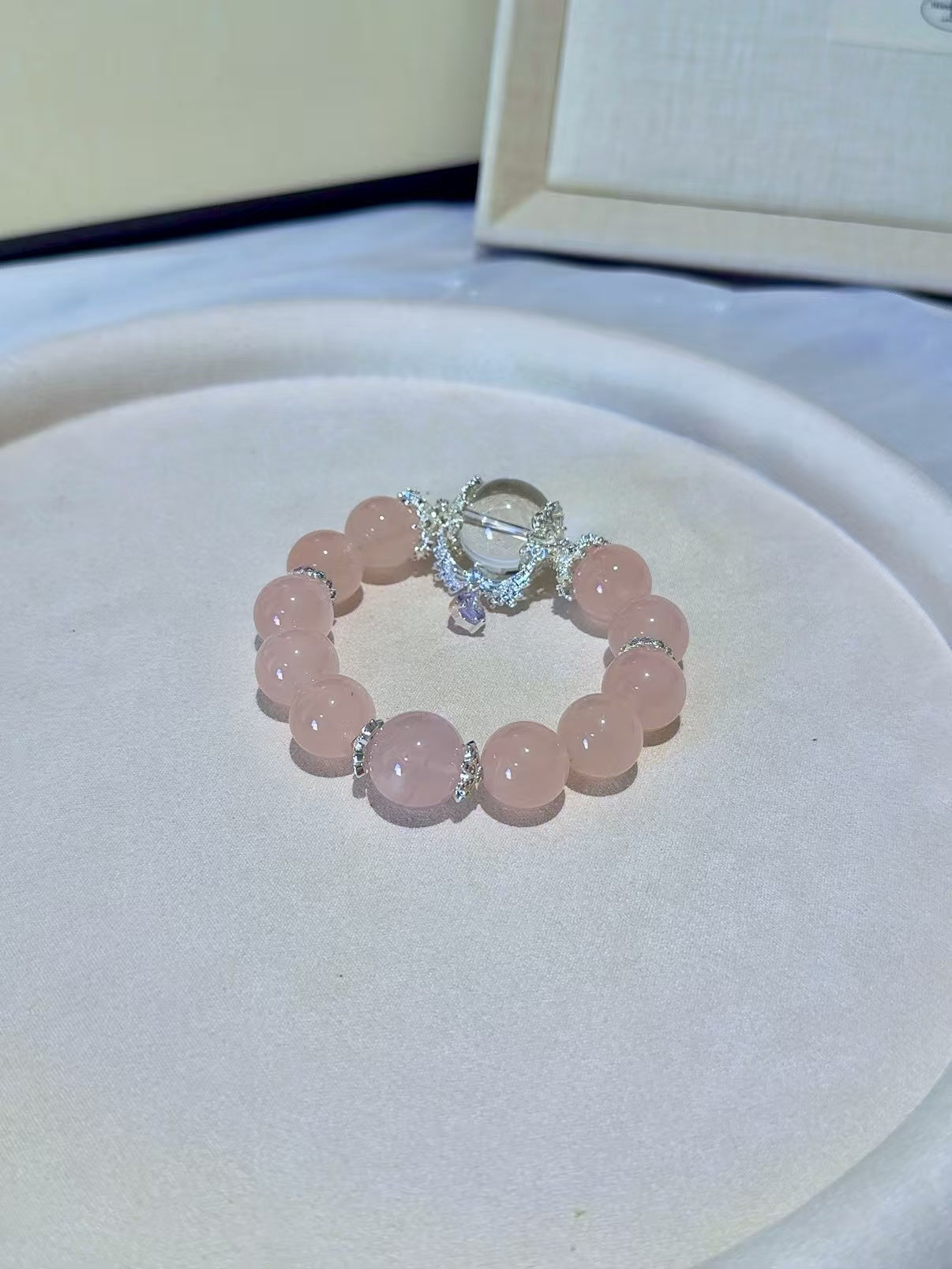 Healing Harmony: Rose Quartz & Clear Quartz Bracelet (14mm)
